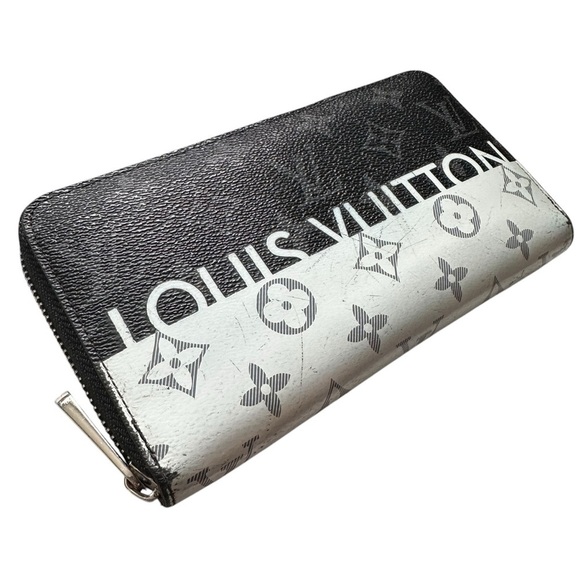 Authentic Louis Vuitton Eclipse Split White & Gray Monogram Leather Zippy Wallet - Picture 12 of 14